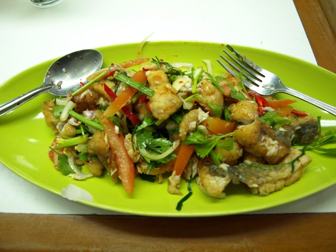Thai Spicy Deep Fried Fish Salad- Yum Pla Tod, 2012