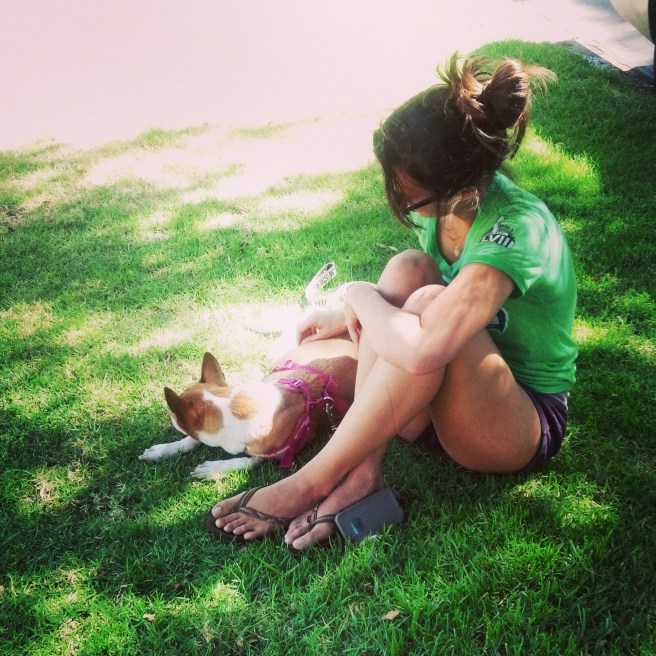 You and I on the grass where Angie found us an took this pic